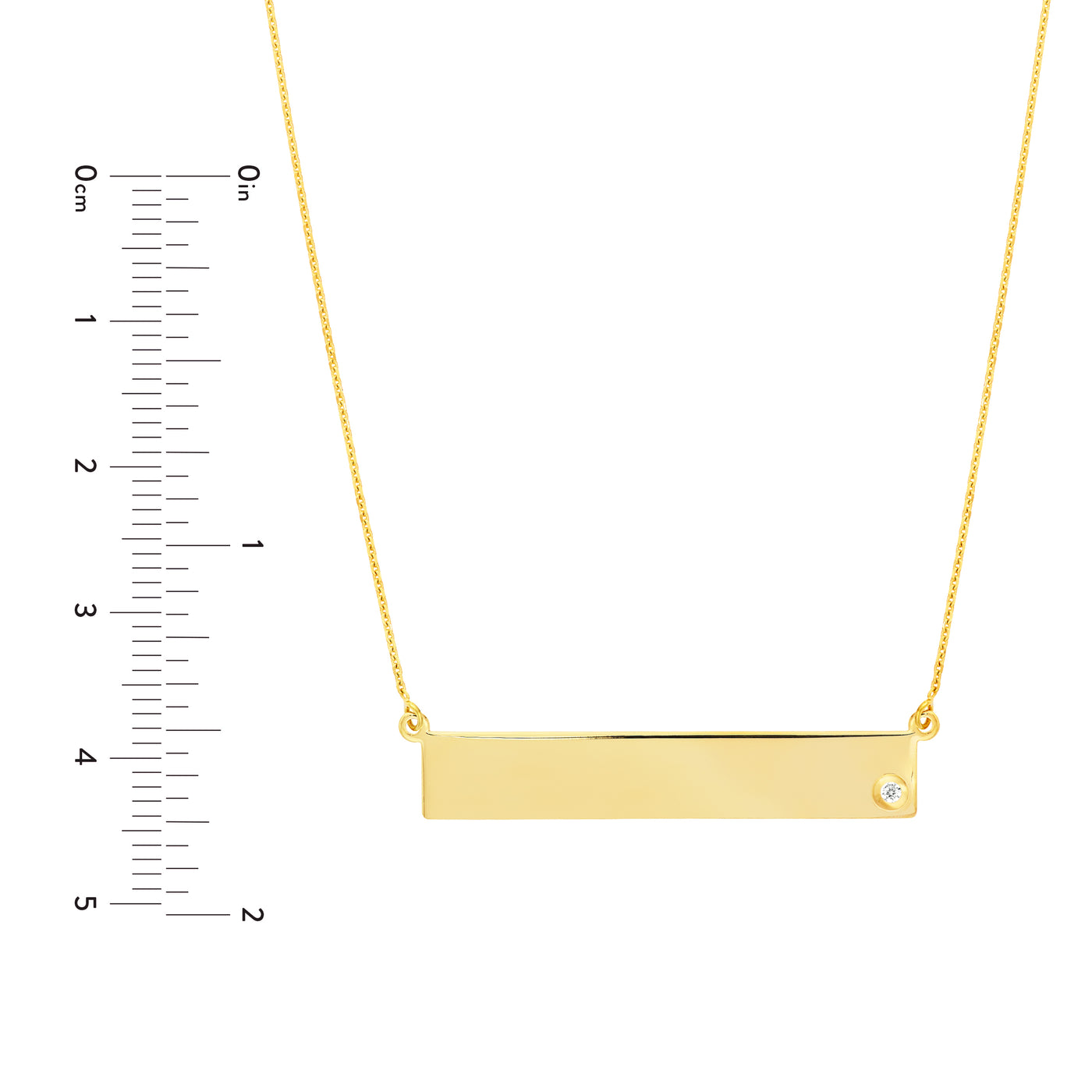 Adjustable 18 Bar Necklace with 2pt Diamond