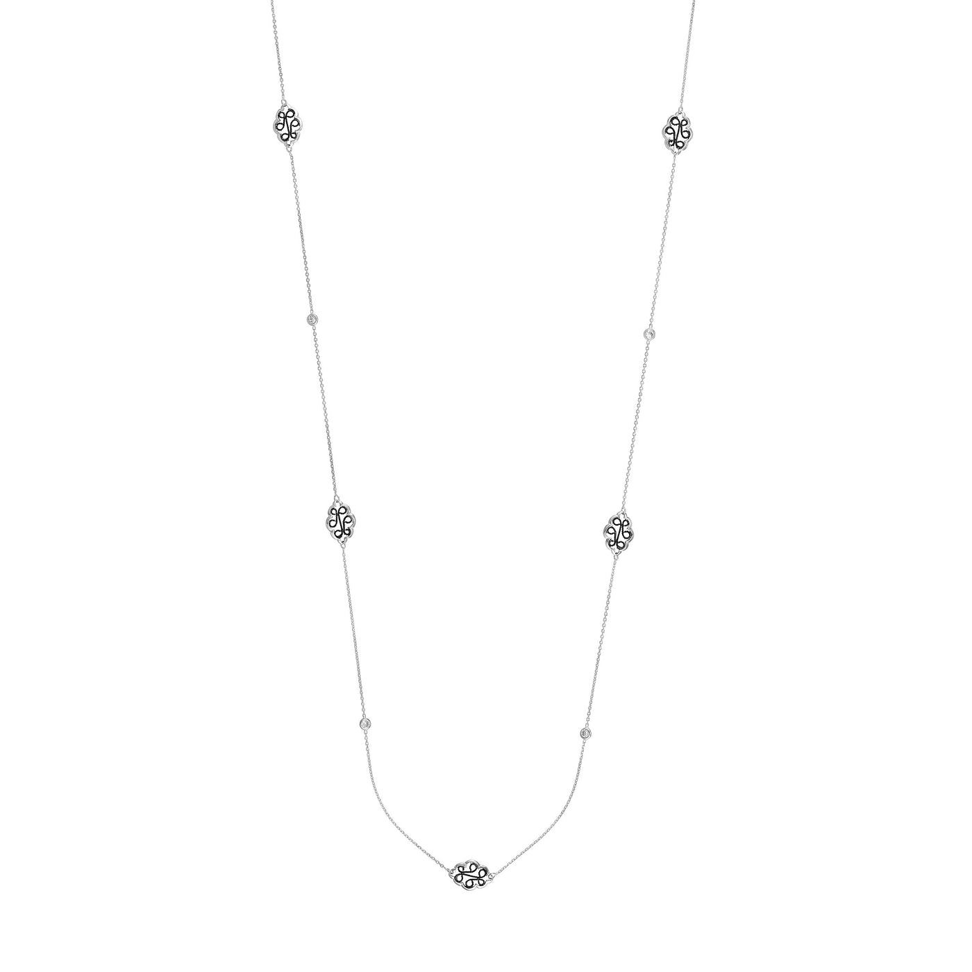Long And Lovely Rhod.Filigree W/cz Stat