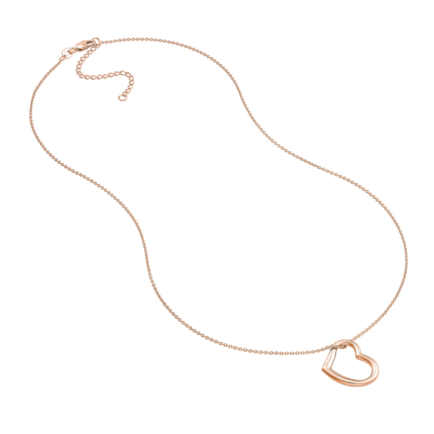 Open Heart Pendant Adjustable Necklace