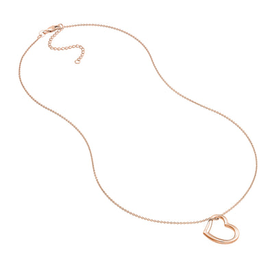 Open Heart Pendant Adjustable Necklace