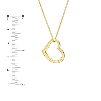 Open Heart Pendant Adjustable Necklace