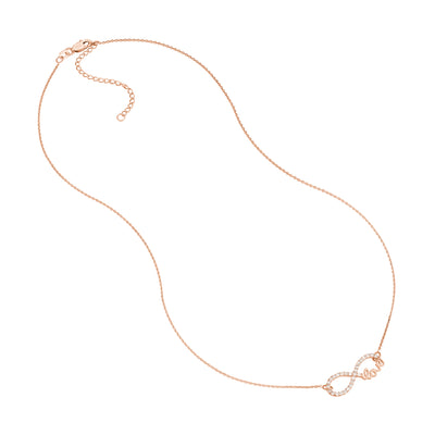 Plated Sterling Silver CZ Infinity Love Necklace