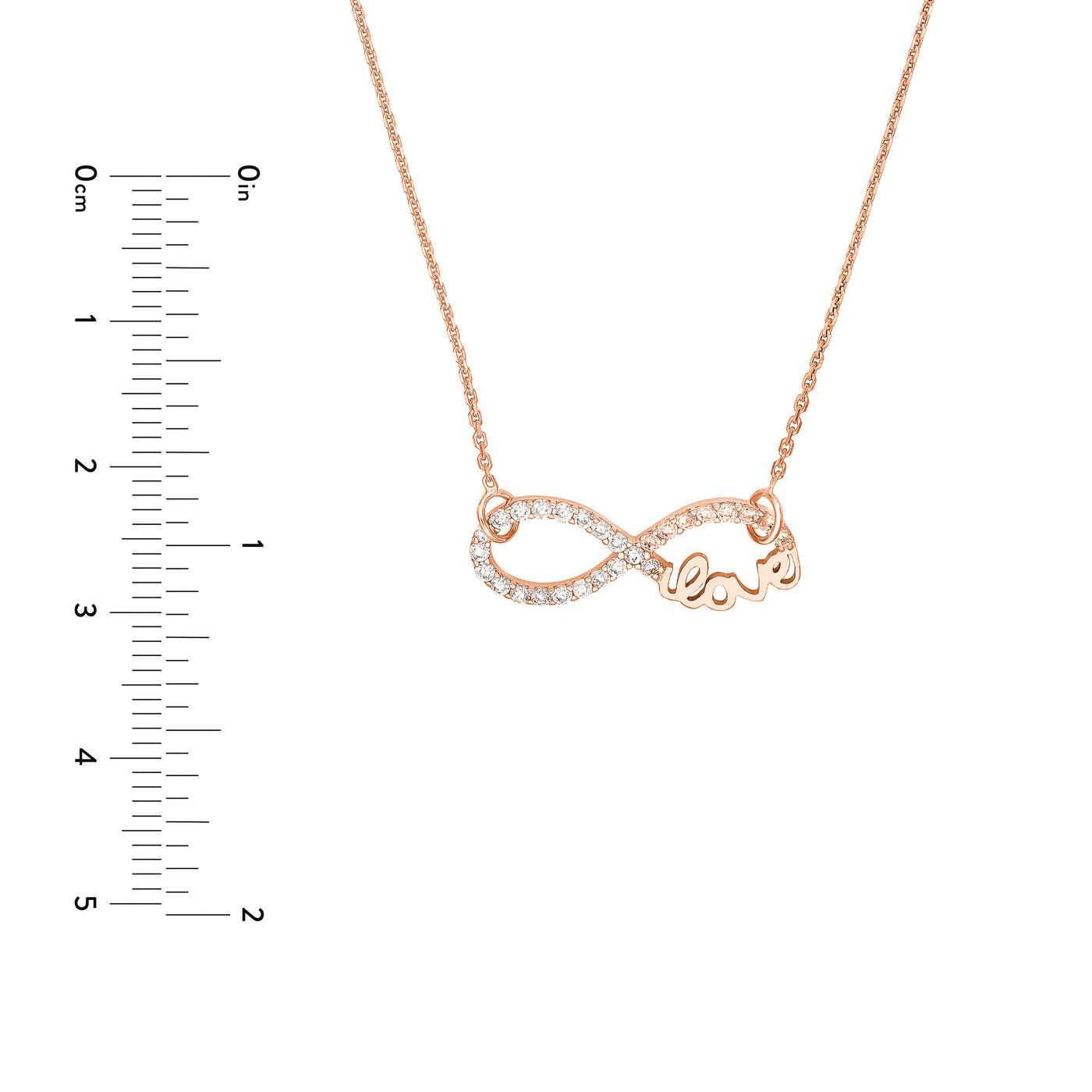 Plated Sterling Silver CZ Infinity Love Necklace