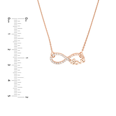 Plated Sterling Silver CZ Infinity Love Necklace