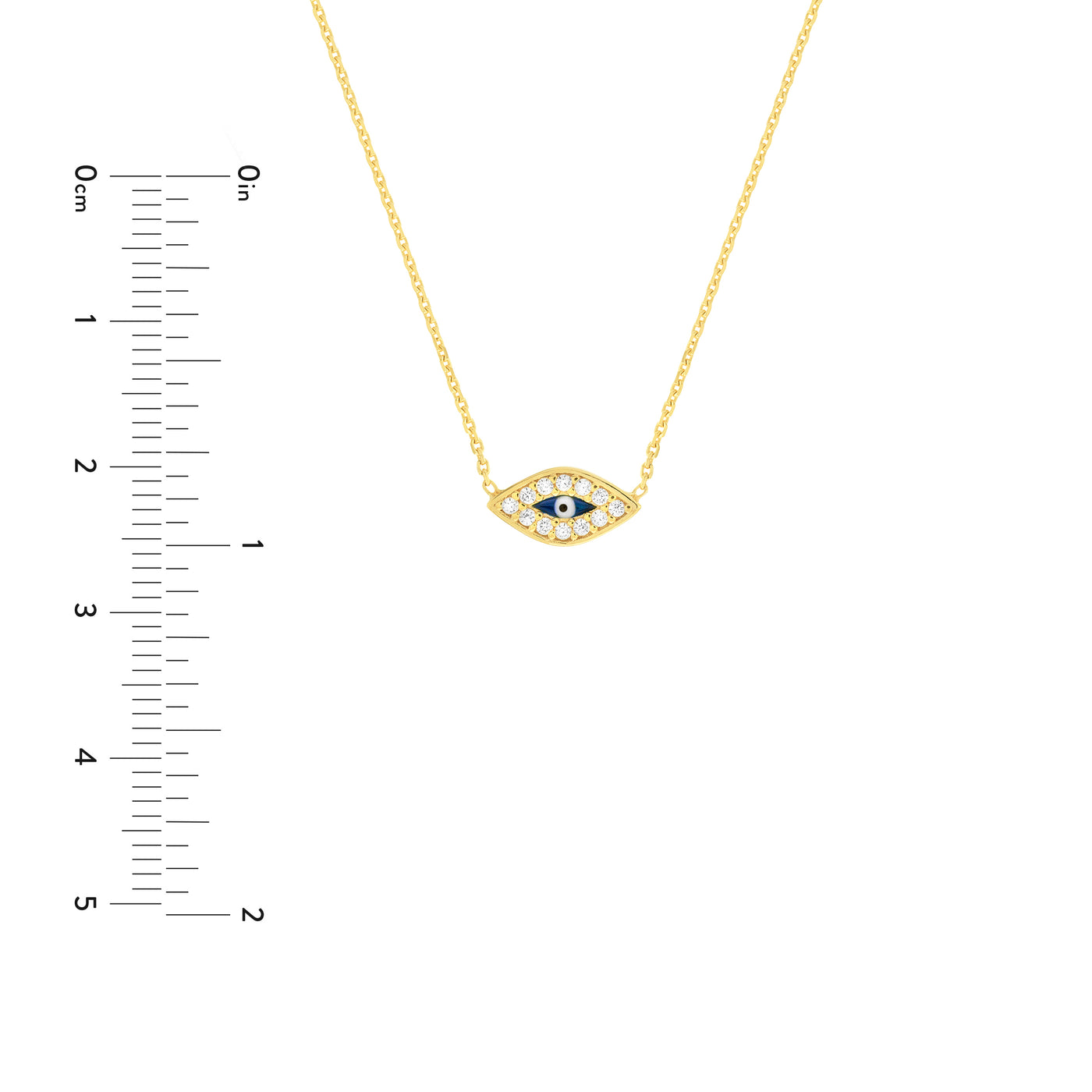 Mini CZ Evil Eye Adjustable Necklace