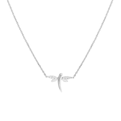 Plated Sterling Silver Mini Dragonfly Necklace