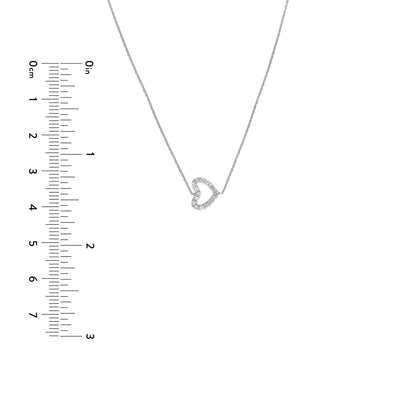Sideways Mini CZ Heart Adjustable Necklace