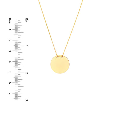 Engravable Circle Plate Adj. Necklace