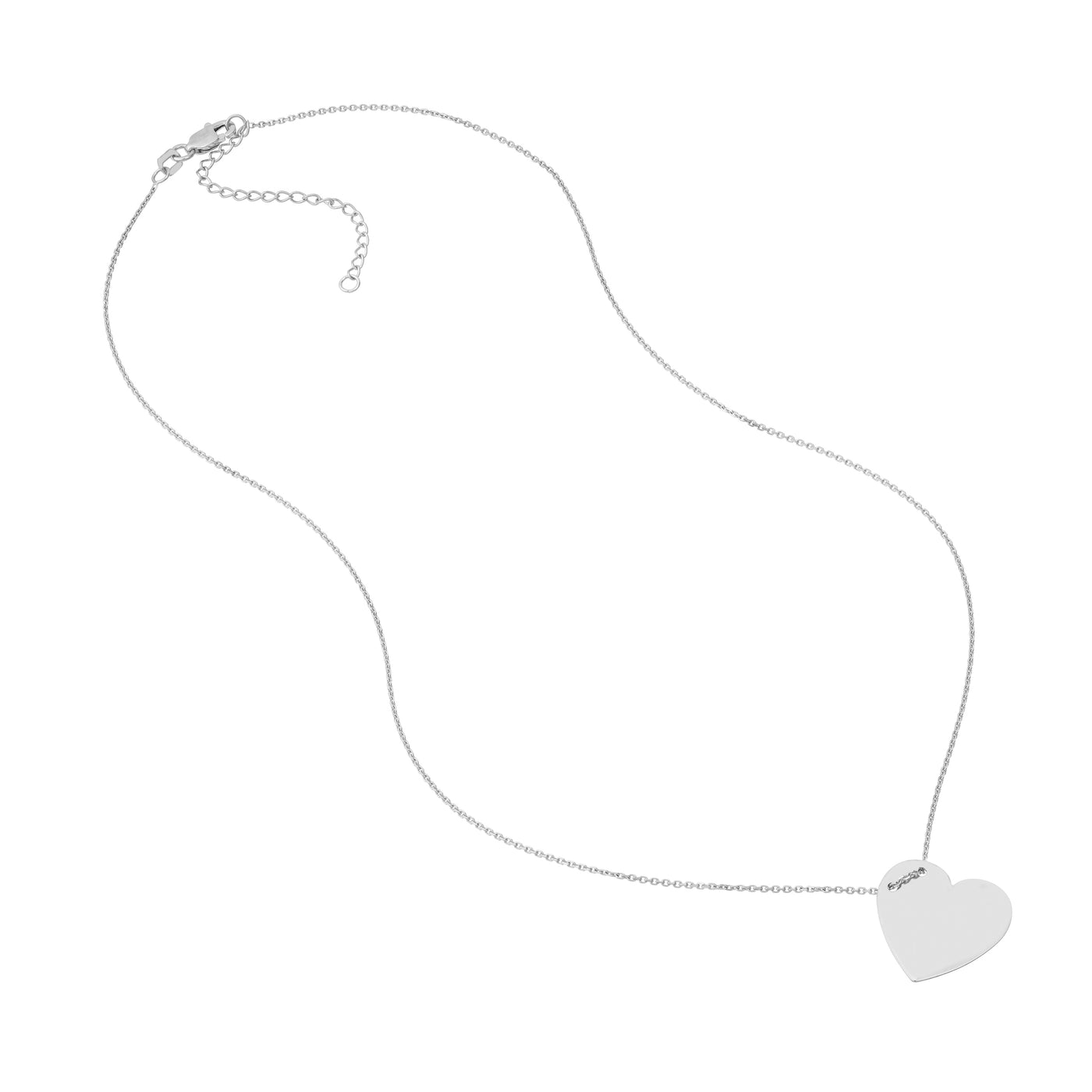 Engravable Heart Plate Adj. Necklace