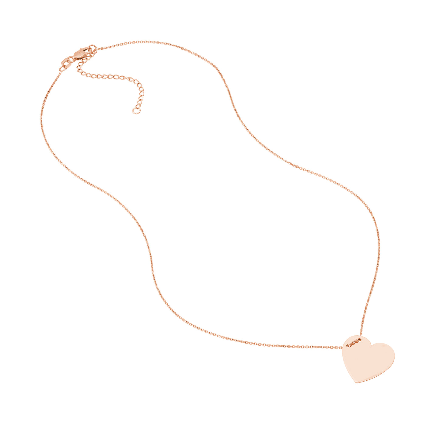 Engravable Heart Plate Adj. Necklace