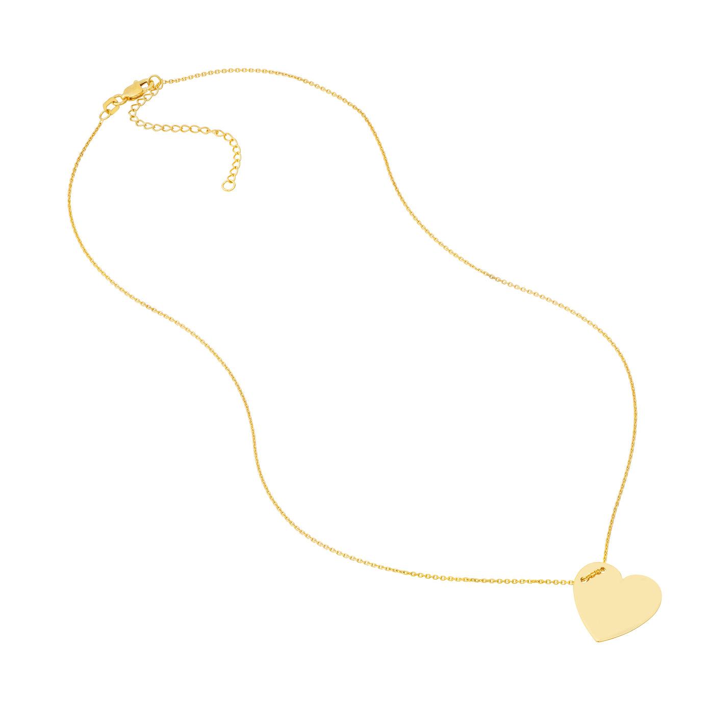 Engravable Heart Plate Adj. Necklace