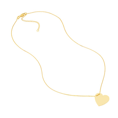 Engravable Heart Plate Adj. Necklace