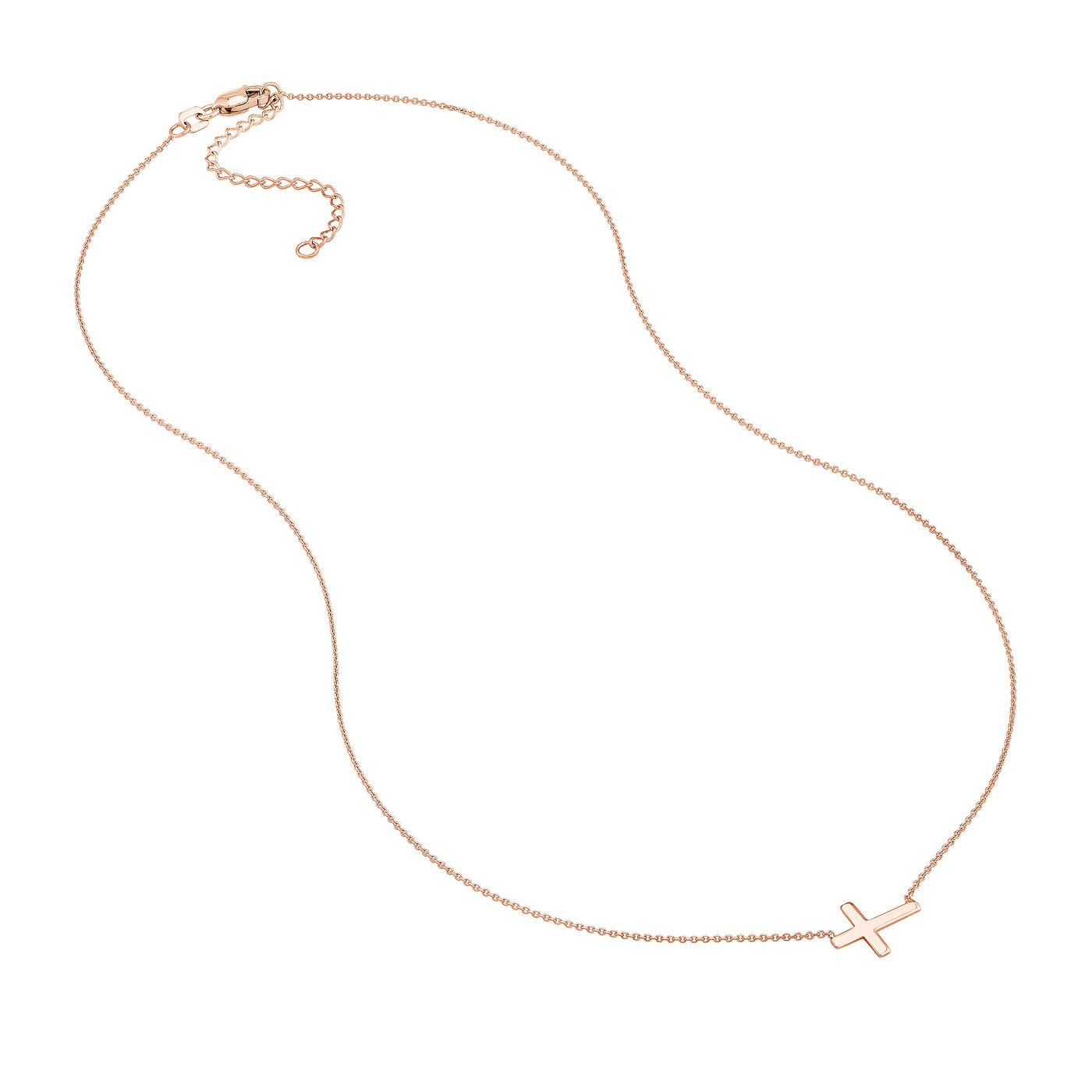 Sideways Mini Cross Adjustable Necklace