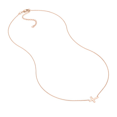 Sideways Mini Cross Adjustable Necklace