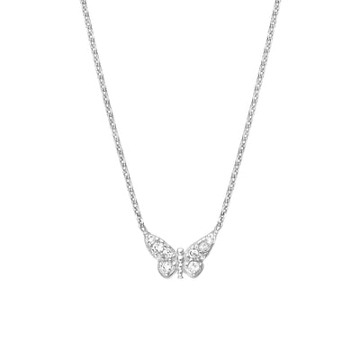 Plated Sterling Silver Mini Butterfly Necklace