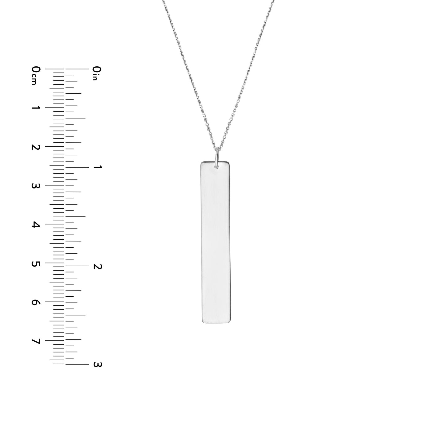 Vertical Engravable Bar Adj. Necklace