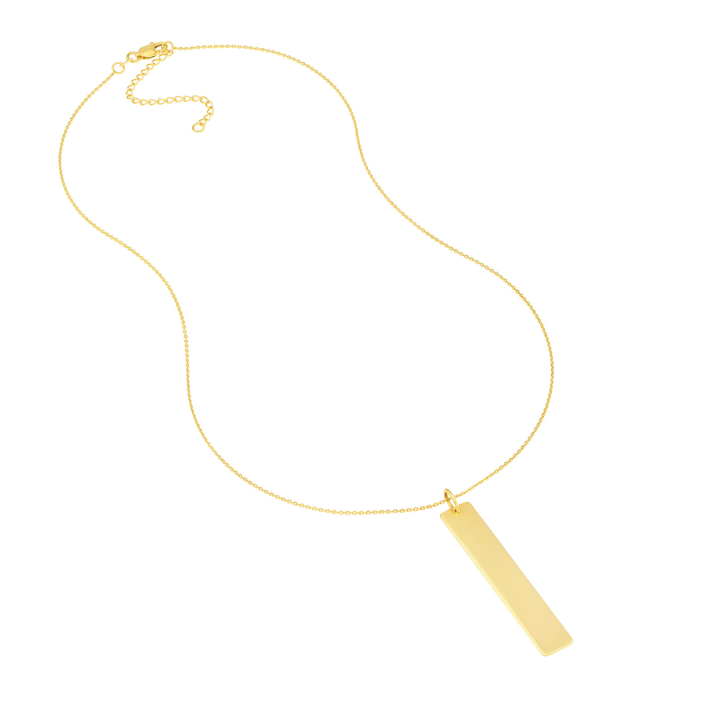Vertical Engravable Bar Adj. Necklace