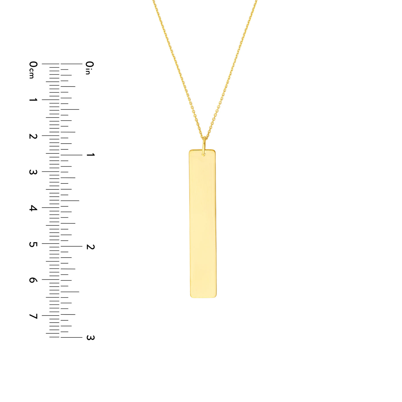 Vertical Engravable Bar Adj. Necklace