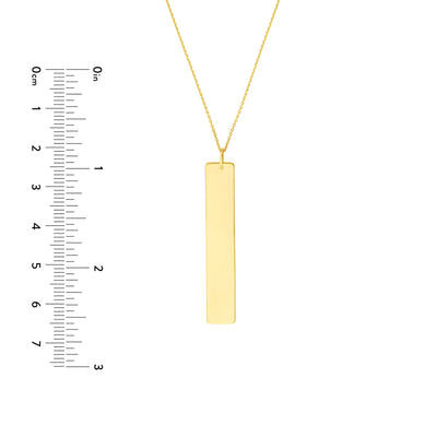 Vertical Engravable Bar Adj. Necklace