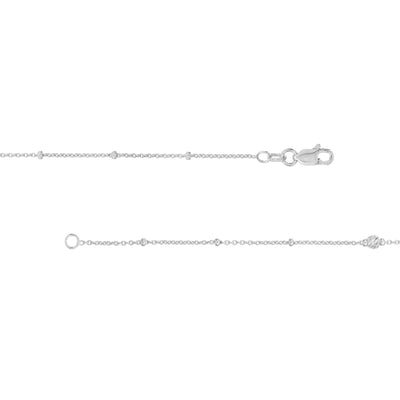 Sterling Silver D/C Bead and Mini Bead Long Necklace