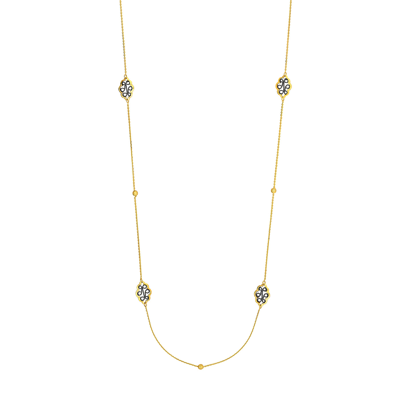Yellow/Black Filigree Station Long & Lov