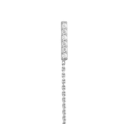 Front to Back CZ Staple Bar Earrings