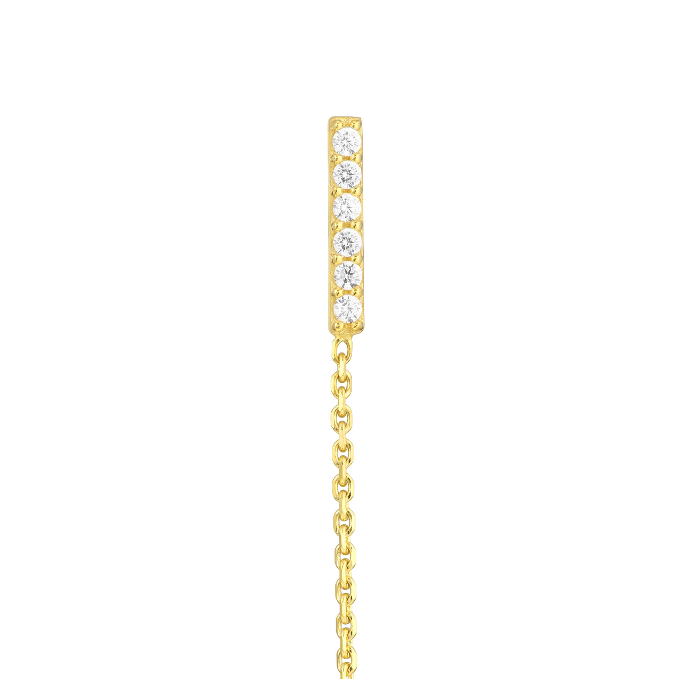 Front to Back CZ Staple Bar Earrings