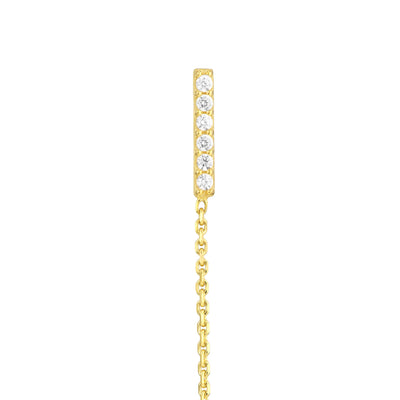 Front to Back CZ Staple Bar Earrings
