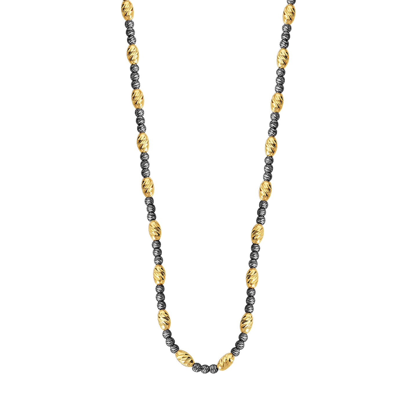 D/c Yell Ov.Bead And Blk Rnd Bead Neck