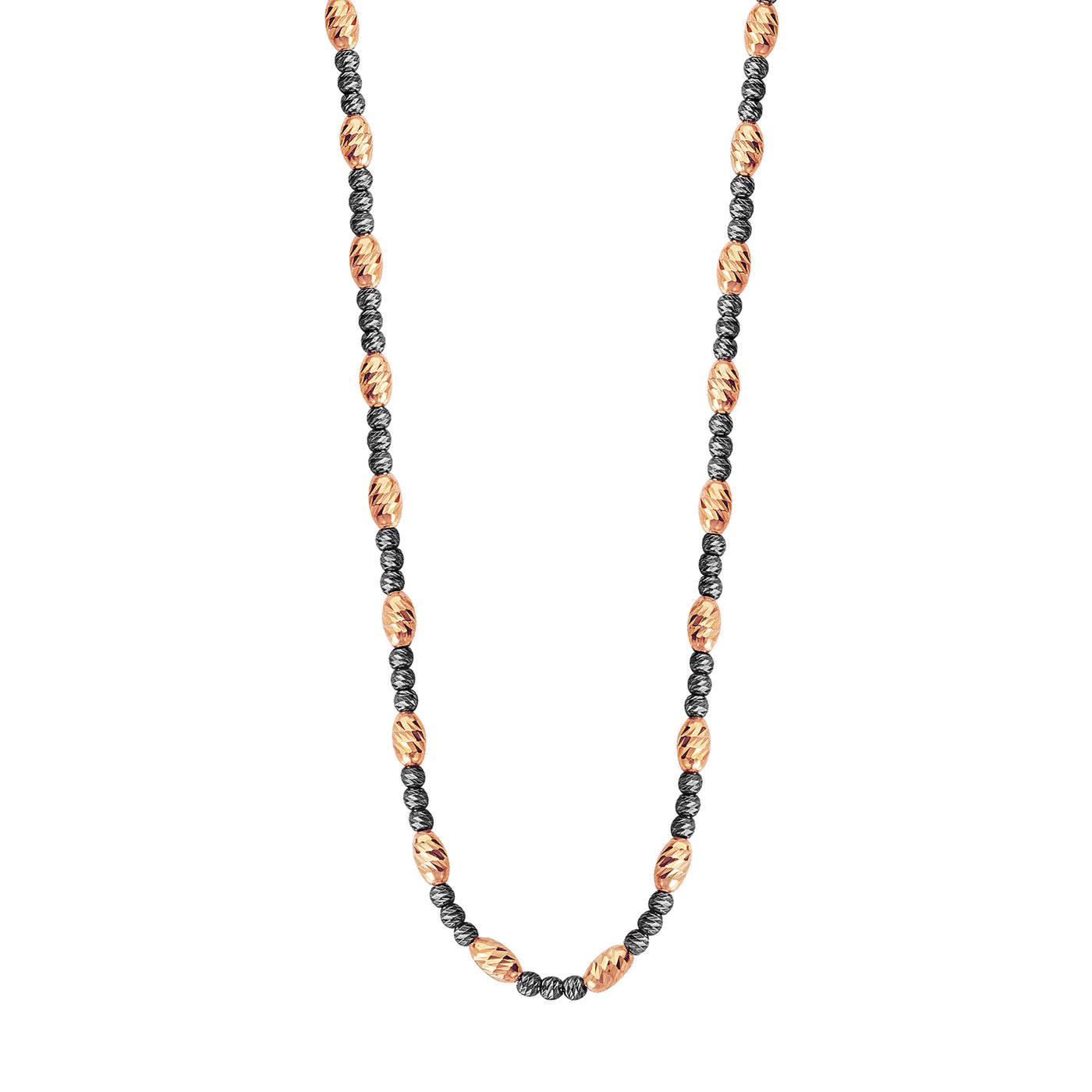 D/c Pink Ov.Bead And Black Rnd Bead Neck