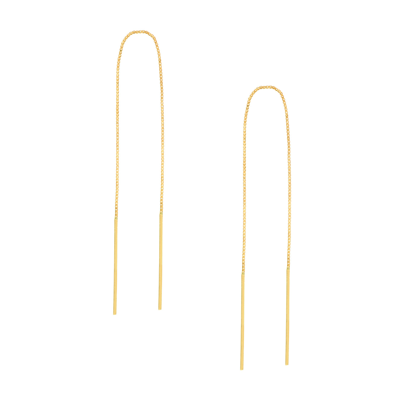 Staple Bar Threader Earrings on Box Chain