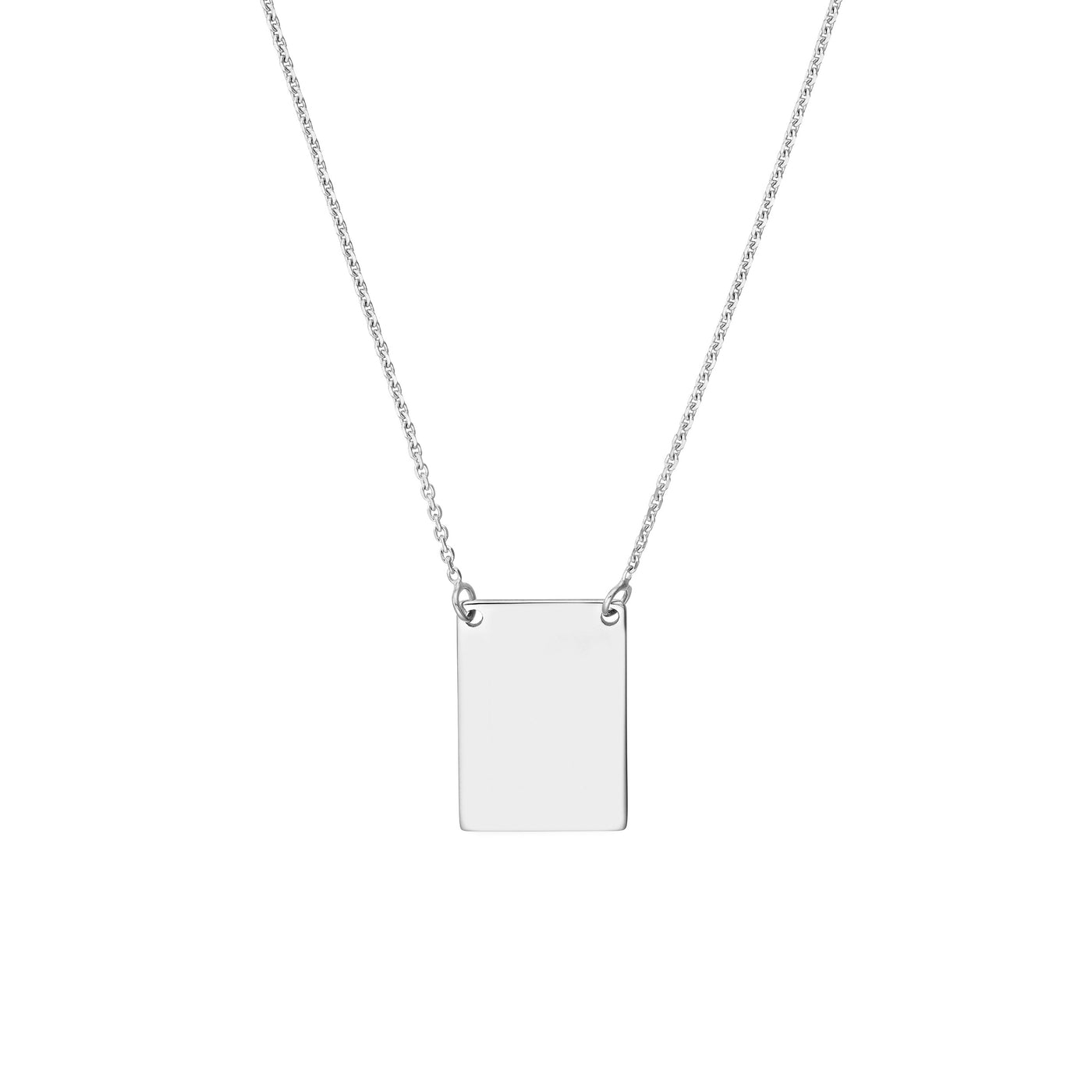 Engravable Rectangle Plate Adj. Necklace