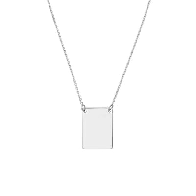 Engravable Rectangle Plate Adj. Necklace