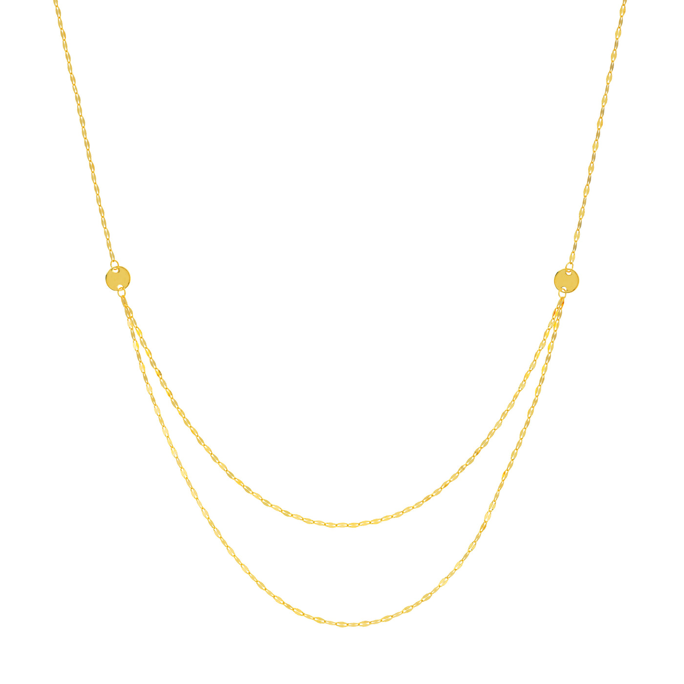 Graduated Hammered Mariner Chain Necklace
