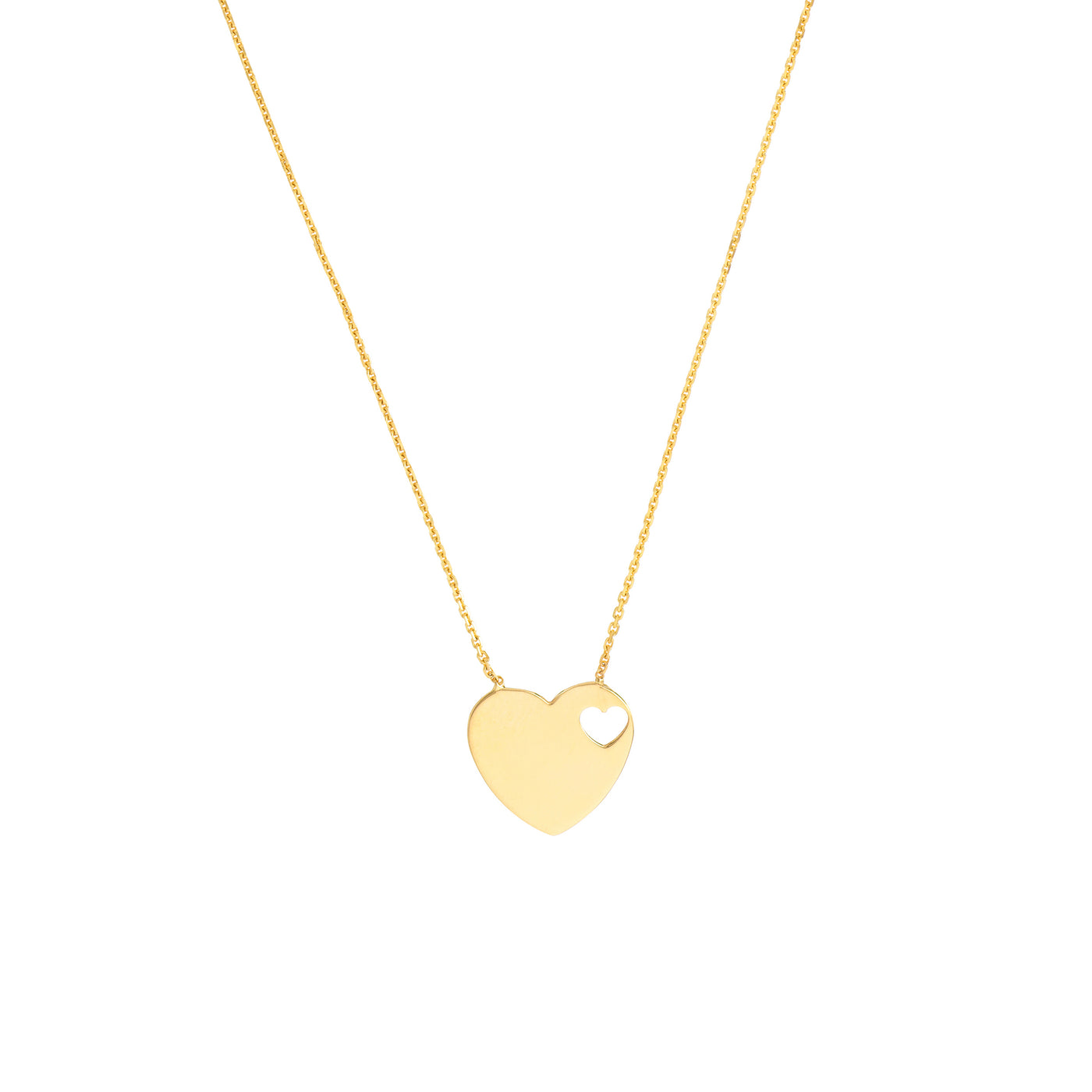 Heart with Cutout Adjustable Necklace