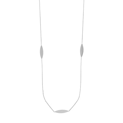 Sterling Silver Marquise Station Long Necklace