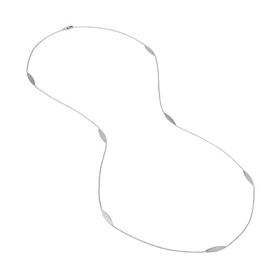 Sterling Silver Marquise Station Long Necklace