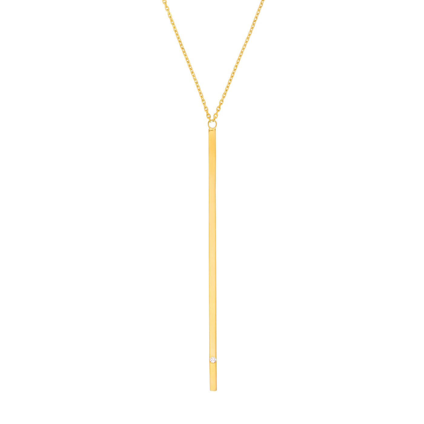 Vertical Bar Necklace with 1/2pt Diamond