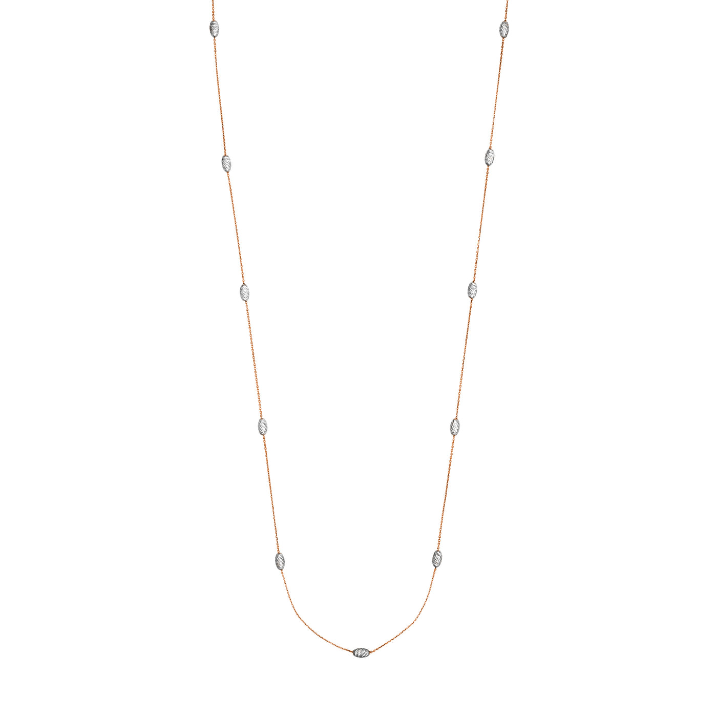 Long And Lovely Oval Bead Necklace