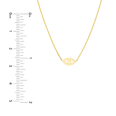 Mini Evil Eye Cutout Adjustable Necklace