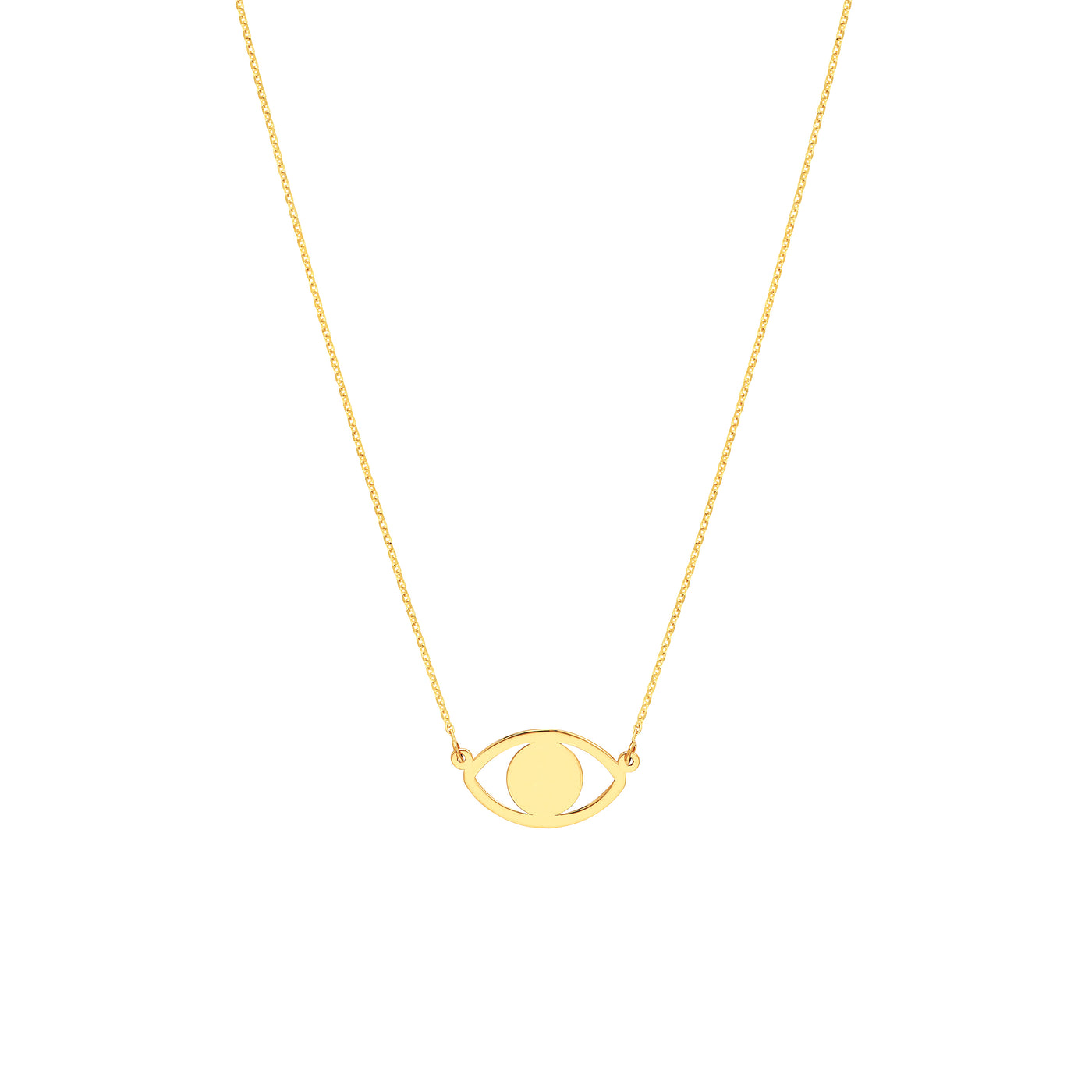 Evil Eye Cutout Adjustable Necklace