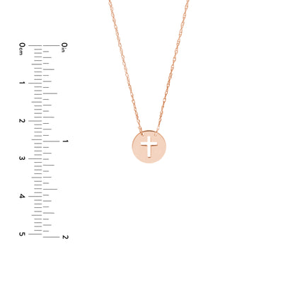 So You Cross Cutout Mini Disc Adj Necklace