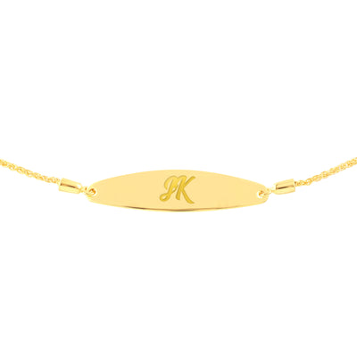 Engravable Initial ID Bar Bolo Bracelet