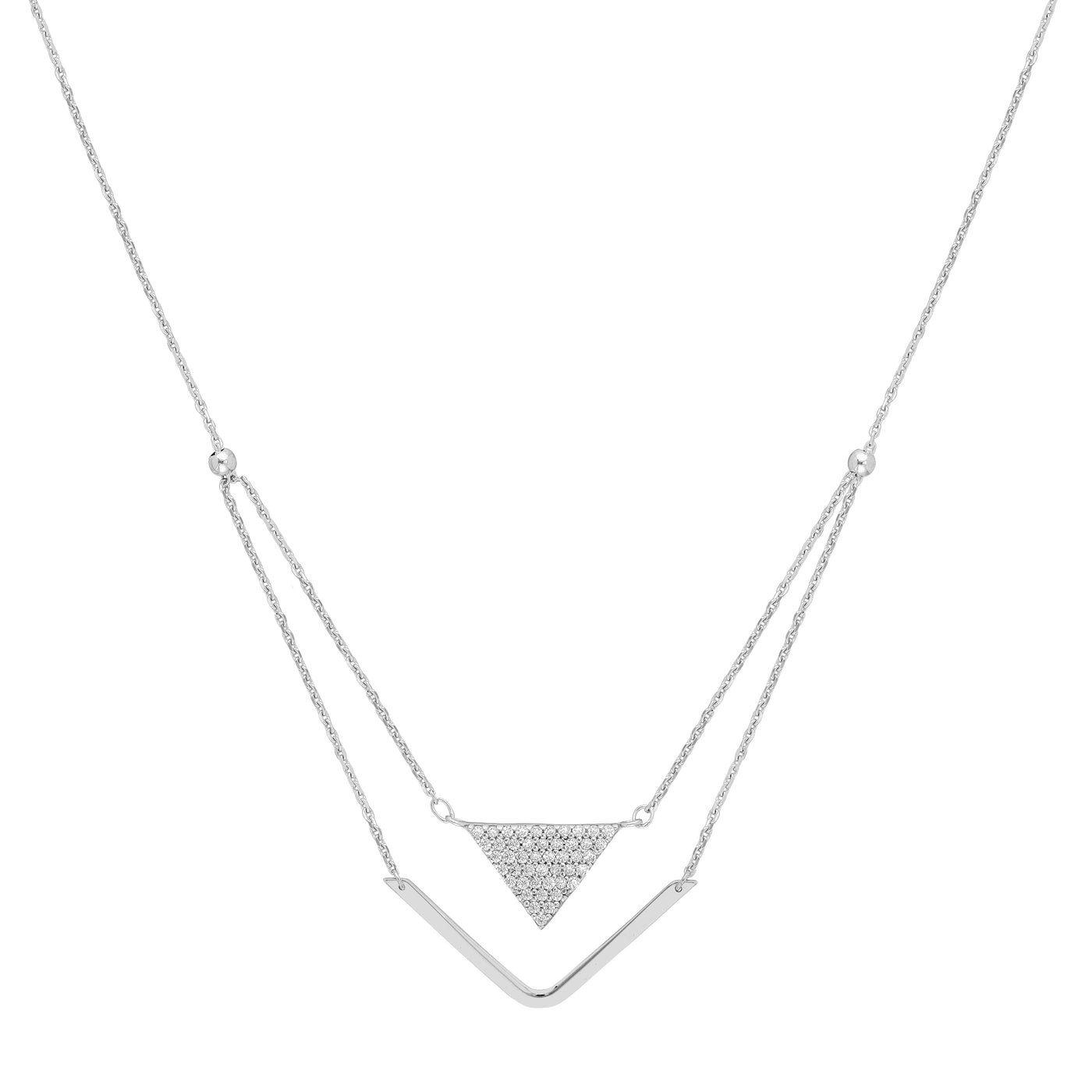 Sterling Silver CZ Stability and Balance Necklace