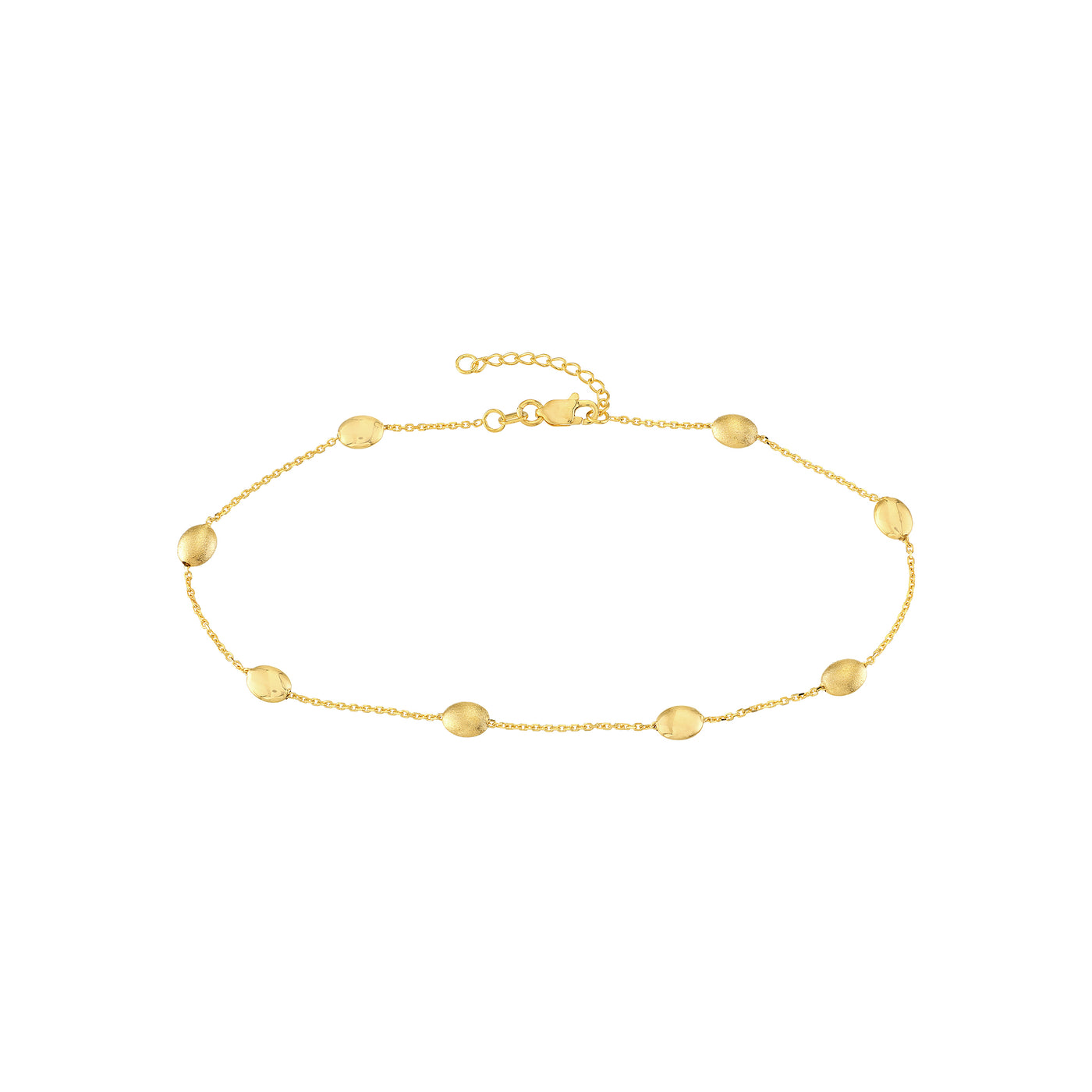 Satin and Polished Coffee Bean Adj Anklet
