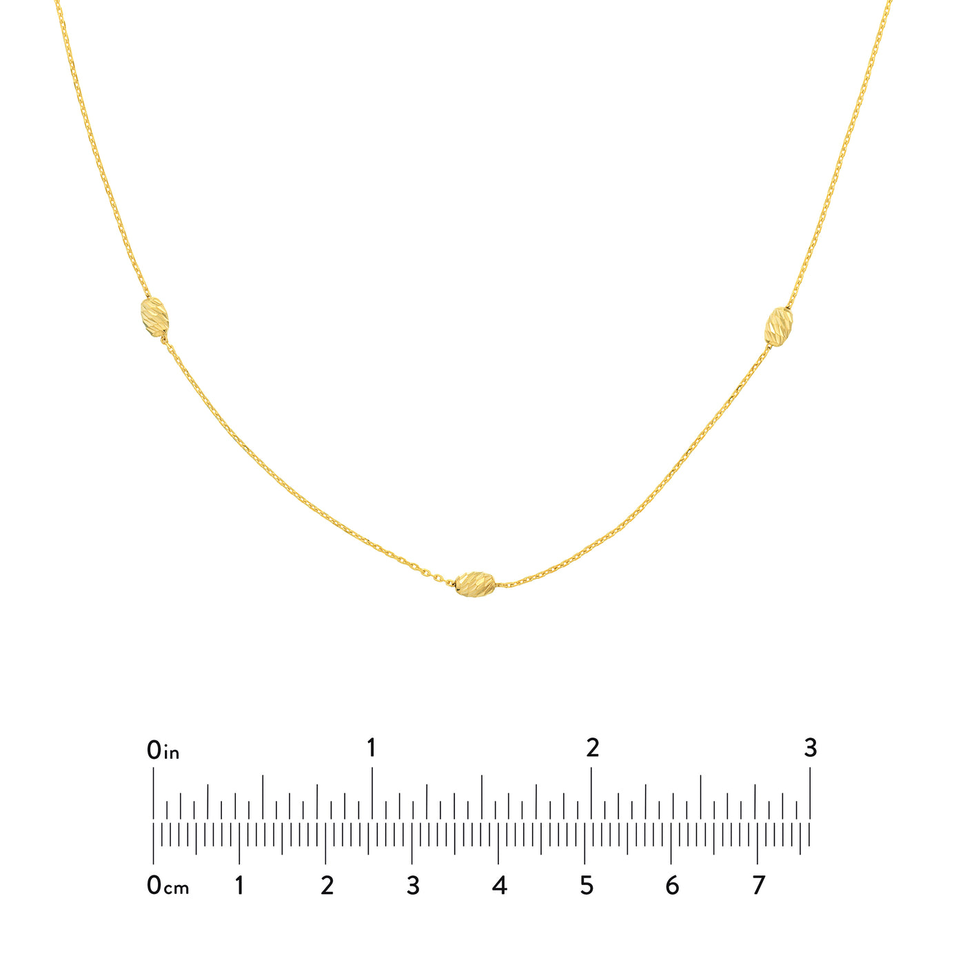 Moon Cut Bead Stations Adjustable Necklace