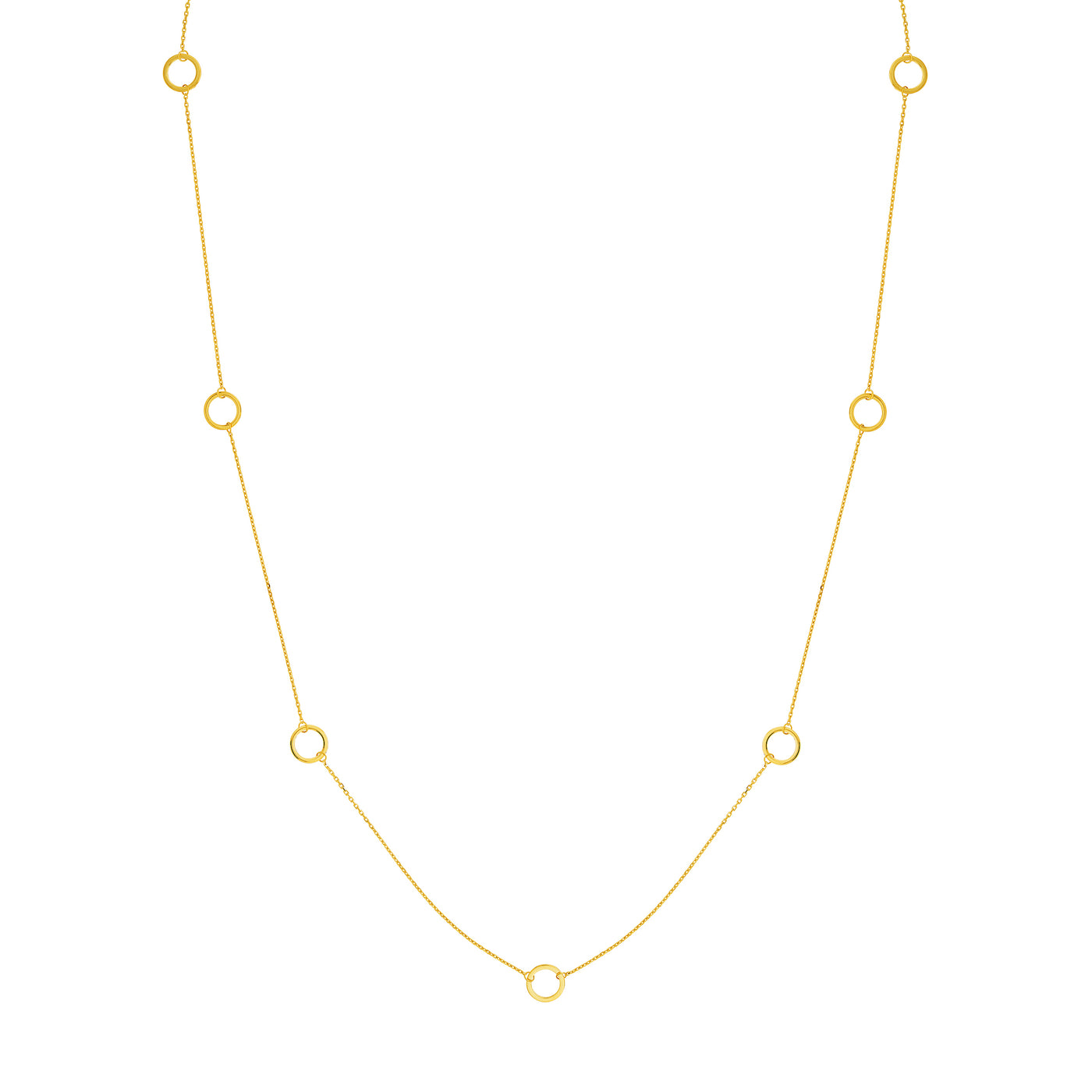 Open Disc Stations Adjustable Necklace