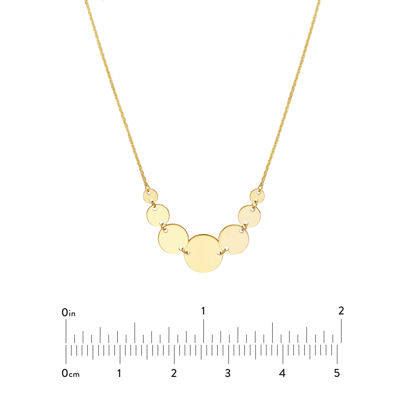 Graduated Disc Station Adjustable Necklace