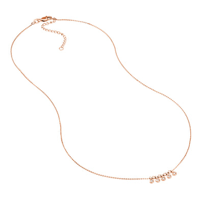Mini Diamond Bezel and Bead Necklace