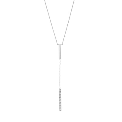 Diamond and Polished Bars Lariat Necklace